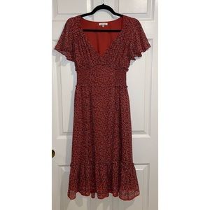 SOLD NWOT MAC STUDIO Womens Red Ruffle Dress XSmall